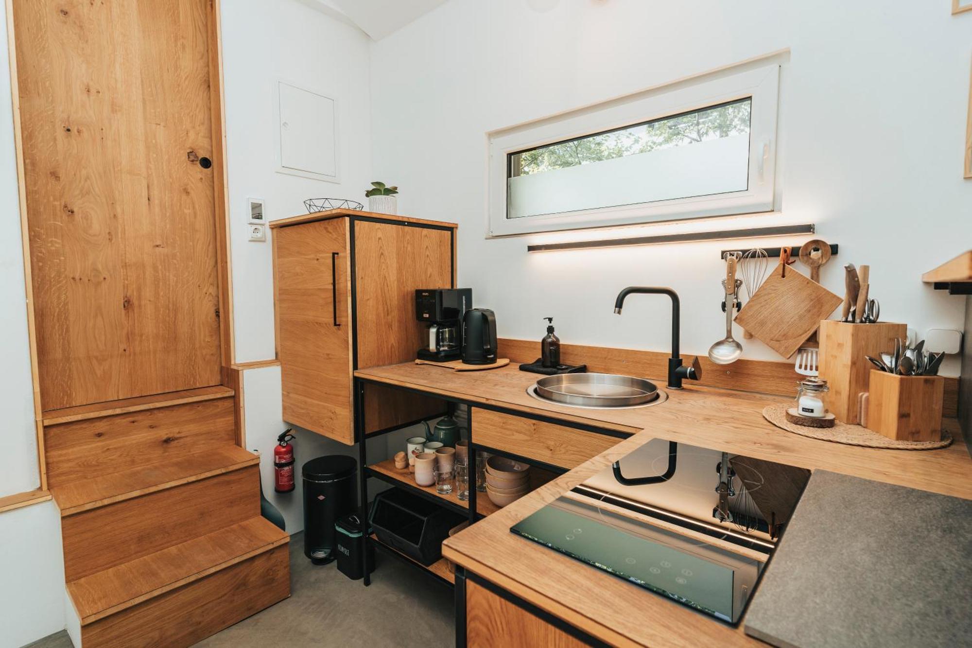 Modernes Tinyhouse Trailer Cabins Am Waldrand - Mit Seezugang Eging Bagian luar foto